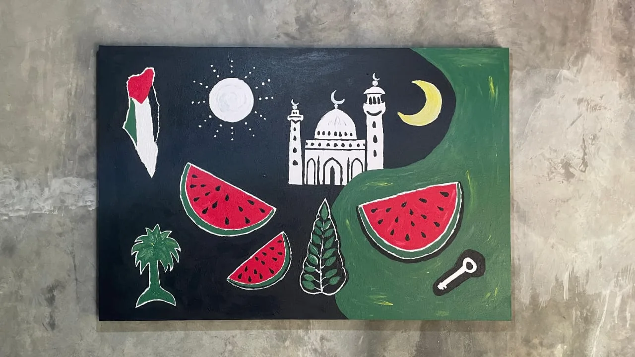 IMG 20250518 WA0002 “Forever Palestine – Palestine Forever”: Lukisan Telson Hardani sebagai Simbol Perjuangan Palestina