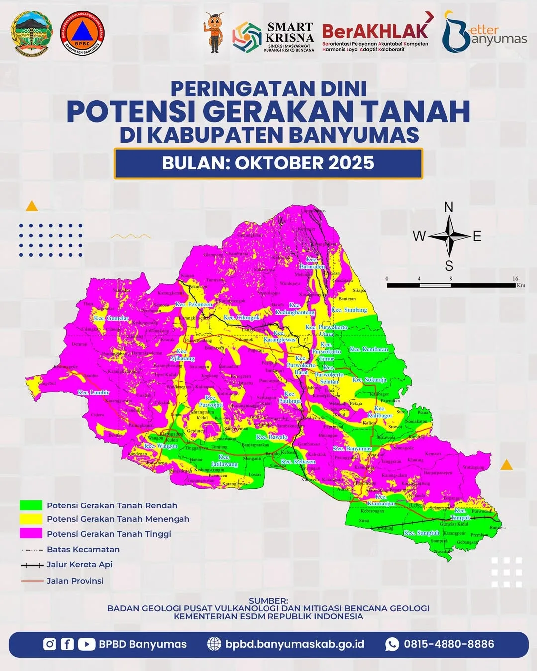 info prakiraan wilayah potensi terjadi gerakan tanah di wilayah kabupaten banyumas bulan oktober Gunung Longsor di Ajibarang: Mengingat Kembali Data Daerah Berpotensi Gerakan Tanah di Banyumas pada Oktober 2025