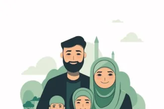 ILustrasi Keluarga Musmlim
