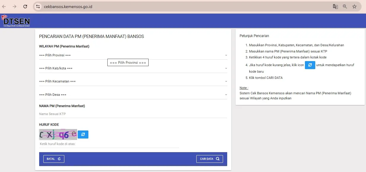 Cek Penerima BLT Kesra