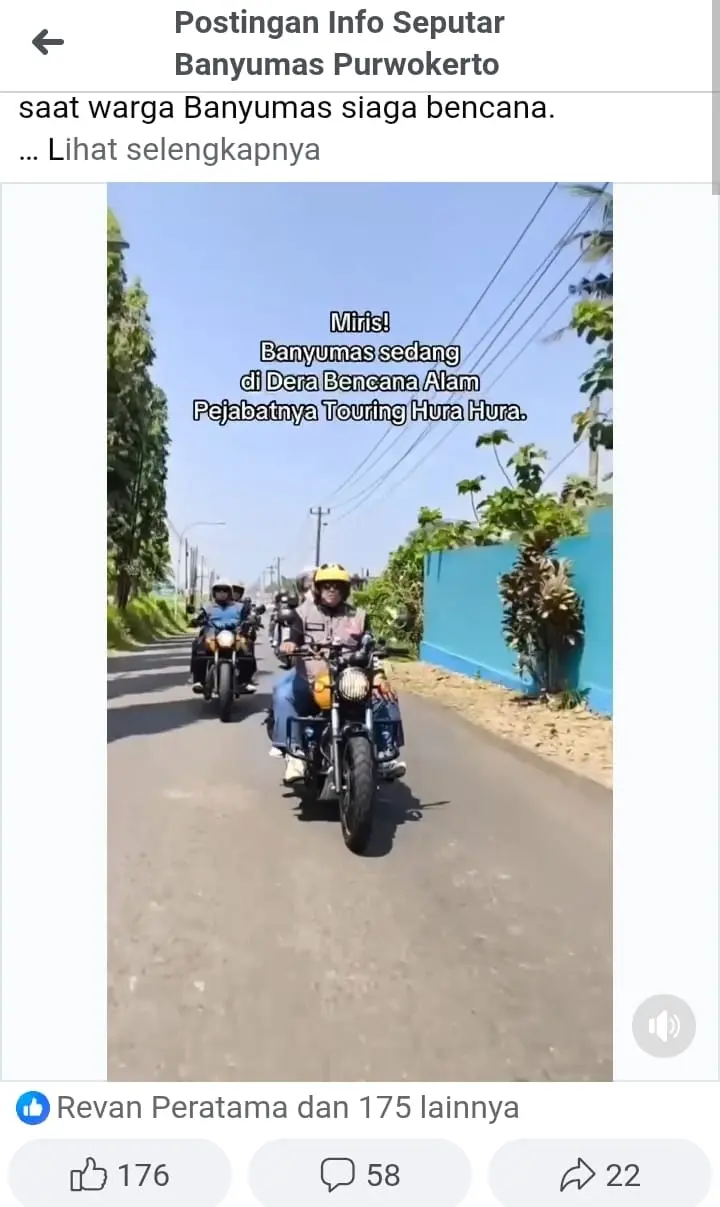 pejabat banyumas touring disaat bencana melanda