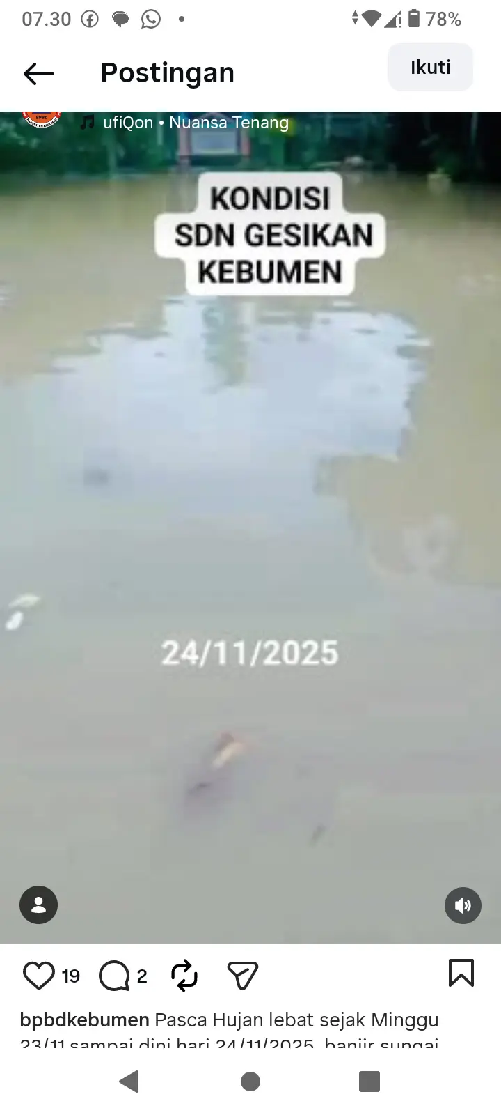 penampakan Banjir di Kebumen: SD Gesikan Kebanjiran 