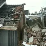 Sejumlah rumah di perumahan subsidi Puri Wiradadi III Ambruk, akibat pergerakan tanah, Selasa (11/11/2025).