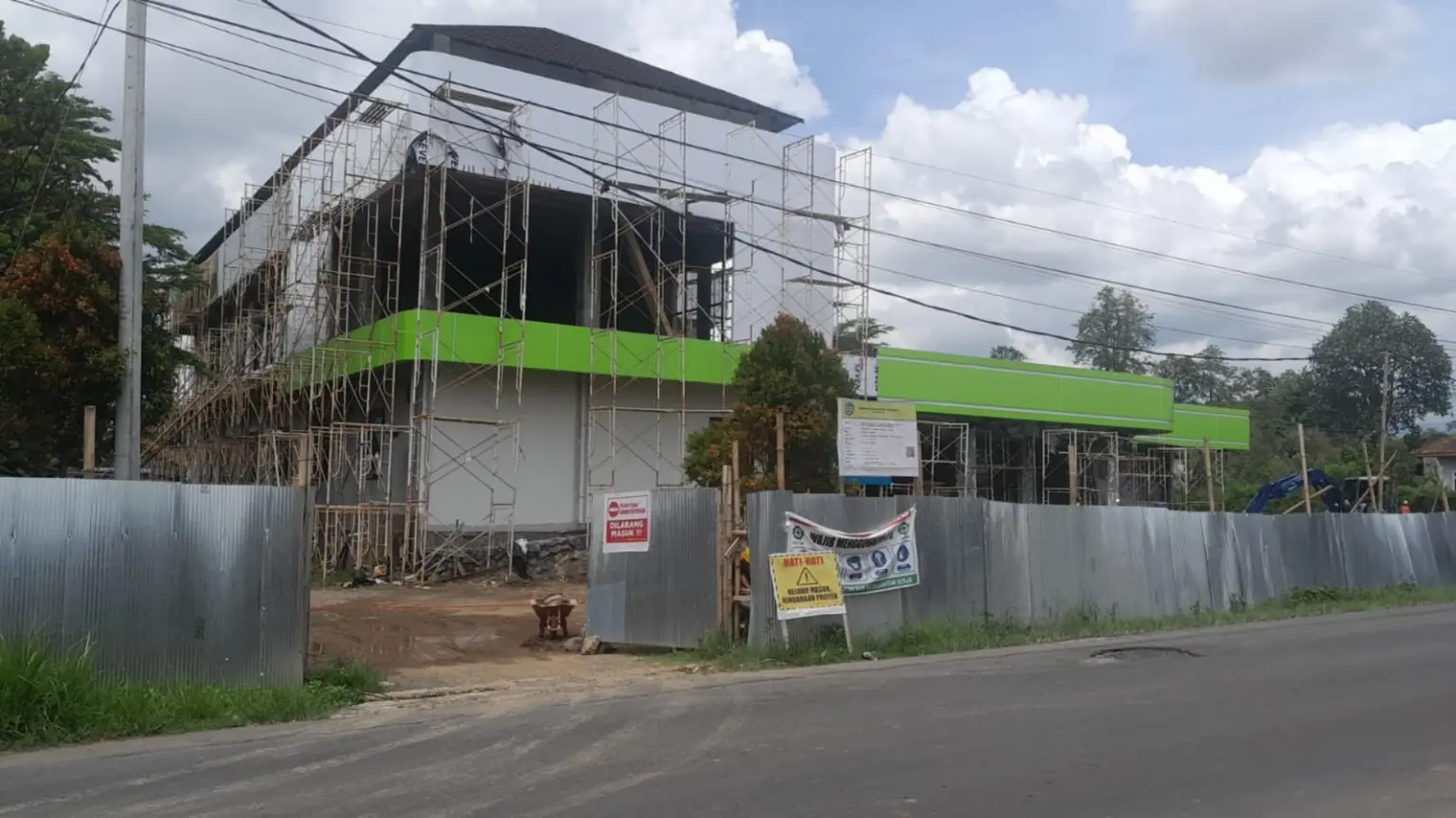 Penampakan proyek pembangunan tahap pertama, Puskesmas I Kembaran, Kecamatan Kembaran, Banyumas.