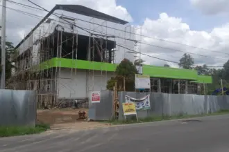 Penampakan proyek pembangunan tahap pertama, Puskesmas I Kembaran, Kecamatan Kembaran, Banyumas.