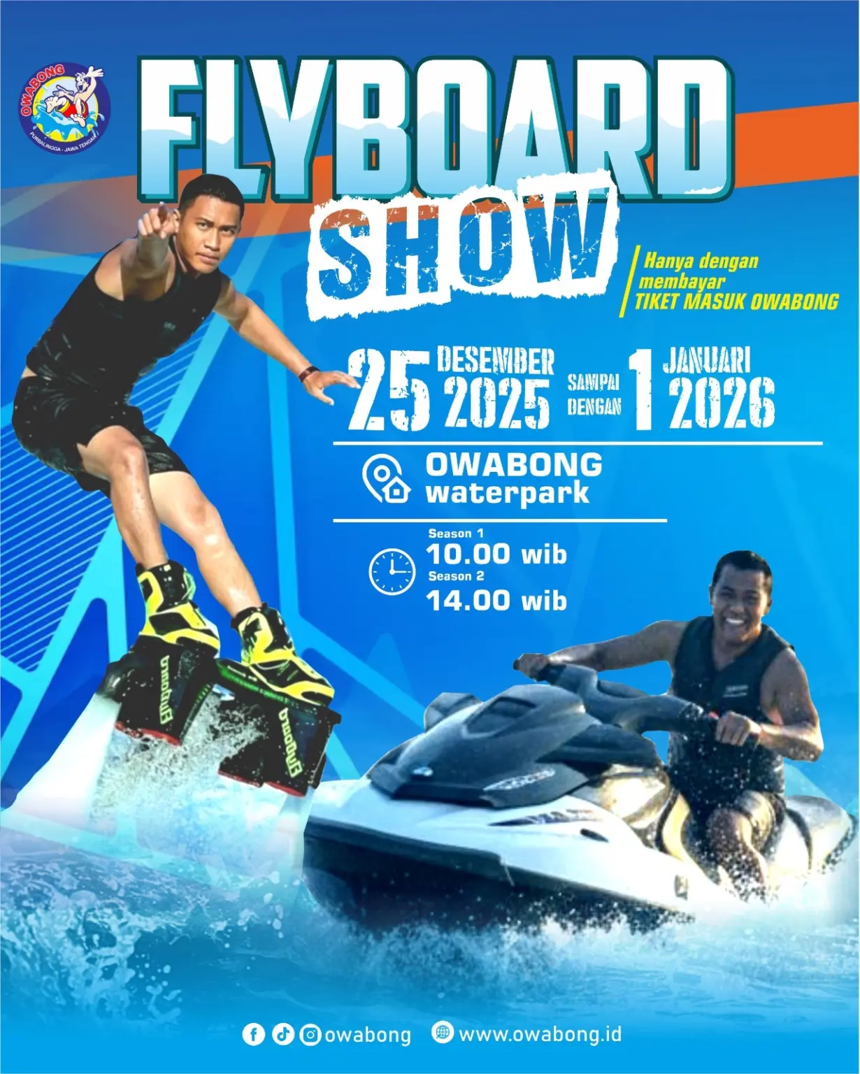 Atraksi Flyboard dihadirkan di Owabong saat libur Nataru