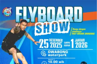 Atraksi Flyboard dihadirkan di Owabong saat libur Nataru