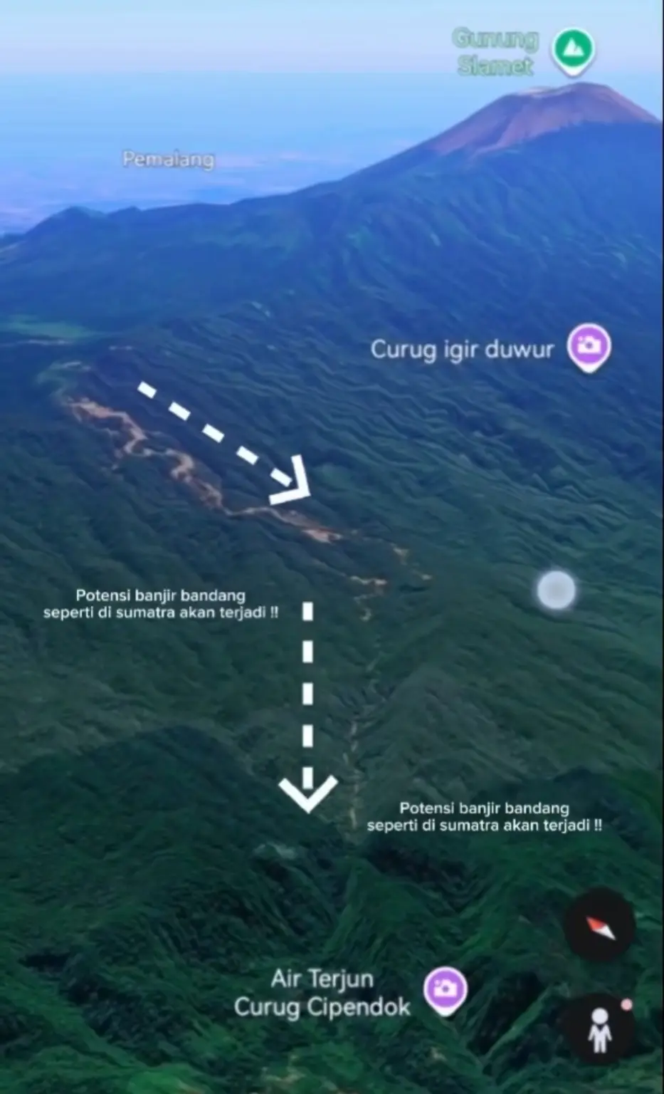 Layar tangkap video isu tambang di Gunung Slamet.