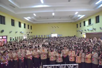 Suasana Pelantikan pembina dan pelatih pramuka oleh Wabup Banyumas Dwi Asih Lintarti, Selasa (09/12/2025).