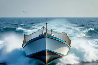 BMKG Stasiun Meteorologi Tunggul Wulung Cilacap mengeluarkan peringatan dini terkait potensi gelombang tinggi di perairan selatan Jawa Tengah. (Ilustarasi gambar Meta AI)