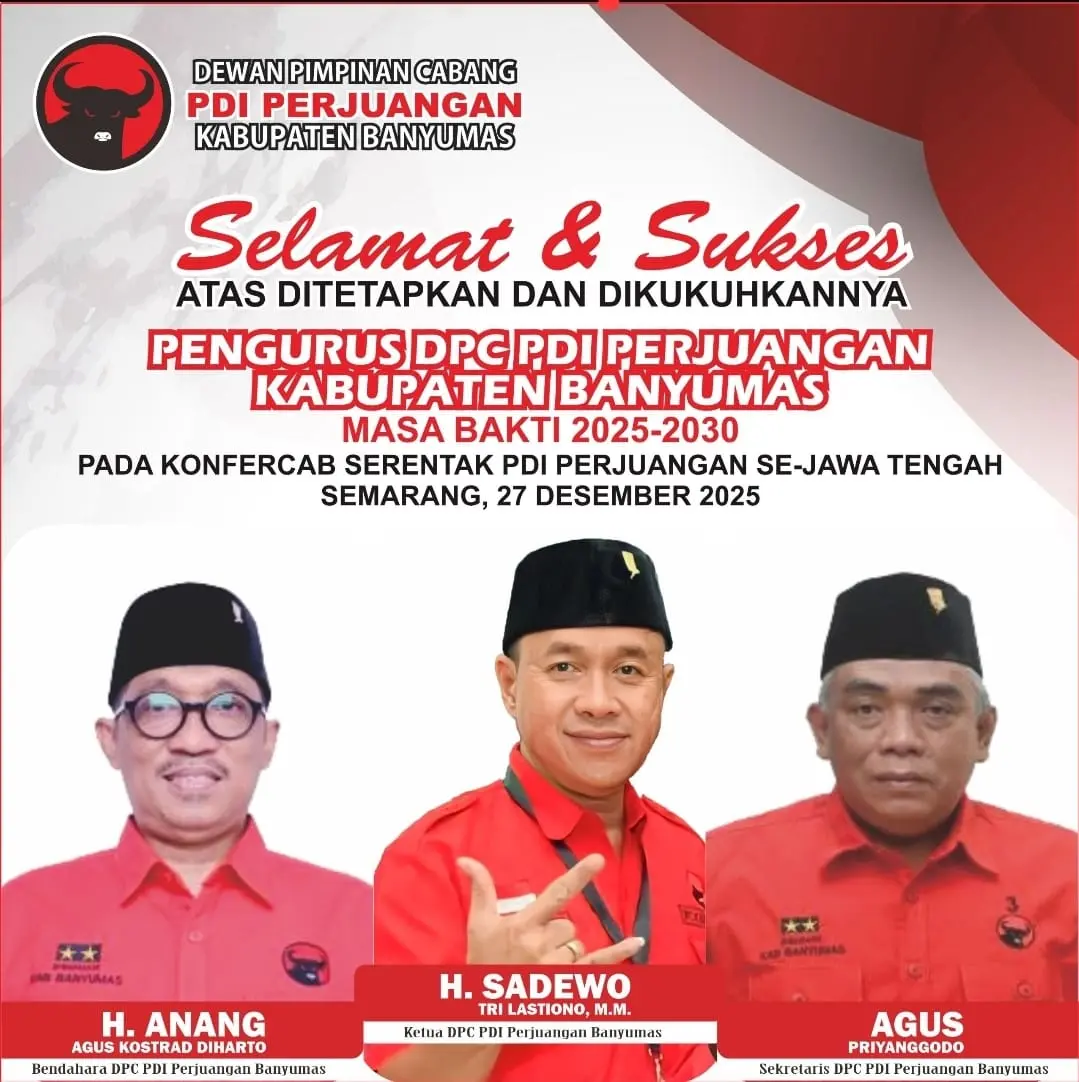 Sadewo Tri Lastiono Ketua DPC PDI Perjuangan Banyumas