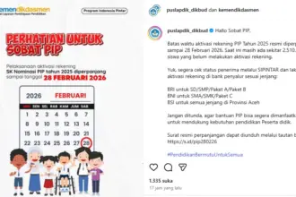 aktivasi rekening PIP