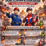 Flayer imbauan pencegahan potensi kebakaran bagi pelaku usaha atau UMKM. (Damkar Cilacap).