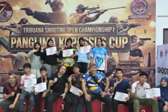 Momen kemenangan atlet Perbakin Banyumas di Tribuana Open Championship I, Panglima Kopassus Cup 2026 yang digelar di Jakarta.
