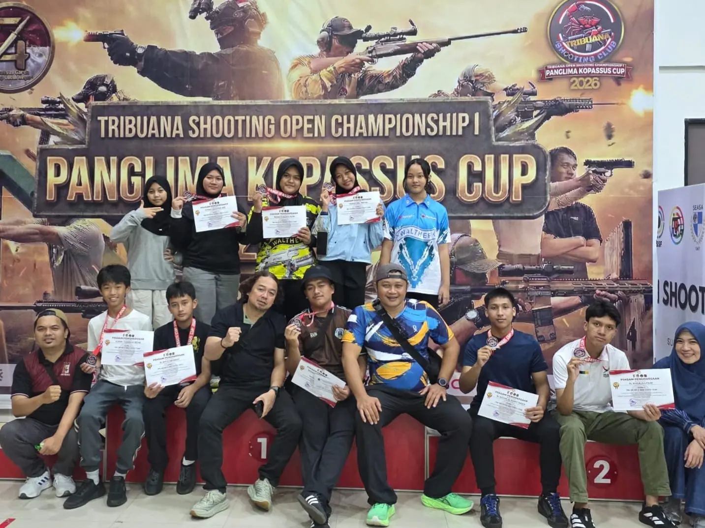 Momen kemenangan atlet Perbakin Banyumas di Tribuana Open Championship I, Panglima Kopassus Cup 2026 yang digelar di Jakarta.