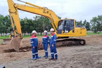 Proses Groundbreaking Proyek Hilirisasi Pertamina di Kilang Cilacap. (Faiz Ardani).
