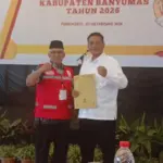 Penetapan Nungky Harry Rachmat sebagai Ketua PMI Banyumas 2026-2031 dalam Muskab, Minggu (8/2/2026).