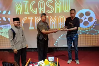 SMK Migas Muhammadiyah Cilacap melaunching bioskop MigasMu Cinema. (Faiz Ardani).
