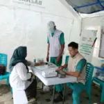 Suasana Posko Mudik BAZNAS di Kawasan Alun-alun Jatilawang