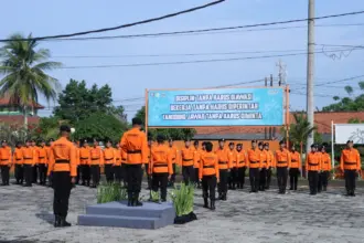 Apel penutupan siaga SAR khusus Hari Raya Idulfitri 1447 H/ 2026 M di halaman Kantor SAR Cilacap. (SAR Cilacap).