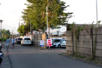 Uji coba pintu barat stasiun purwokerto trans banyumas