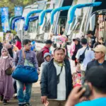 Peserta mudik gratis asal Jateng saat akan diberangkatkan dari TMII