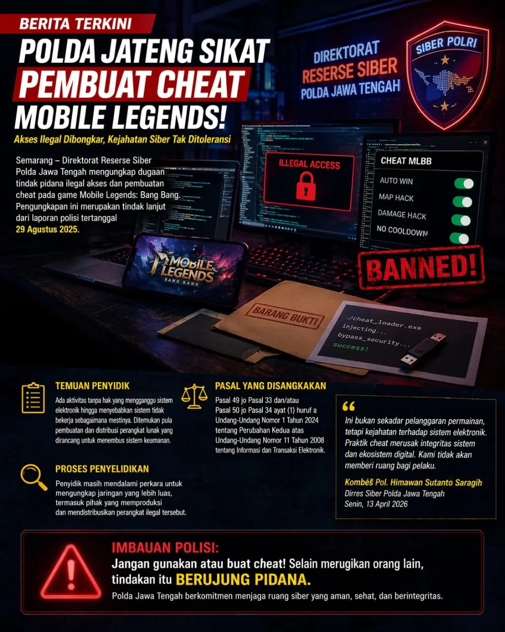 AWAS! Gunakan Cheat Saat Main Game Online Bisa Berurusan Dengan Hukum