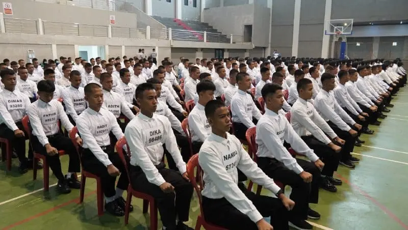 Sejumlah peserta seleksi Paskibraka Purbalingga saat sedang mengikuti seleksi, Senin (6/4/2026). (Foto : Heri C)