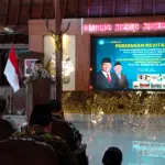 Menteri Pendidikan Dasar dan Menengah (Mendikdasmen), Abdul Mu’ti, saat memberikan pidato di Pendopo Si Panji Purwokerto, Sabtu (25/04/2026).