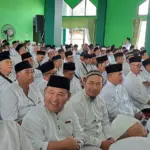 Jemaah calon haji Kabupaten Cilacap saat ikuti manasik haji di Gedung IPHI Cilacap. (Faiz Ardani).