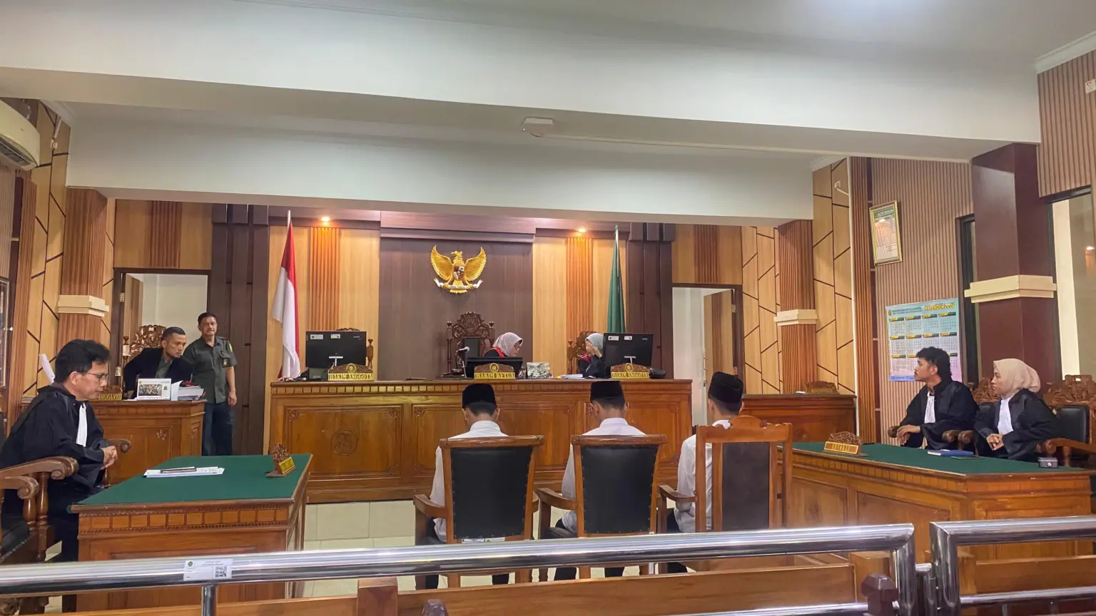 Suasana sidang terdakwa perkara Tapol Banyumas dalam sidang yang digelar di Pengadilan Negeri Purwokerto, Rabu (29/4/2026). (Besari)