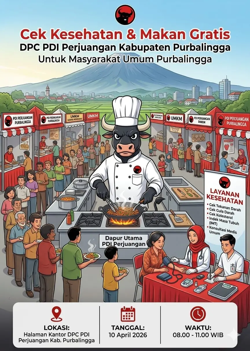 whatsapp image 2026 04 07 at 10.29.33 PDI Perjuangan Purbalingga Laksanakan Cek Kesehatan dan Makan Gratis, Ini Jadwalnya