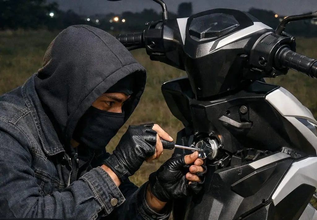 Ilusstrasi pencurian sepeda motor