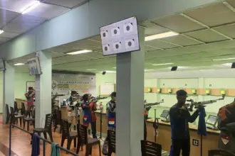 Atlet Perbakin Banyumas saat berlaga di ajang Kejuaraan Nasional Jateng Online Shooting Series (JOSS) 2026 Seri 1 yang berlangsung pada Sabtu dan Minggu, 16–17 Mei 2026.