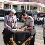 Kapolresta Cilacap Kombes Pol Budi Adhy Buono Pimpin sertijab pejabat utama Polresta Cilacap. (Polresta Cilacap).