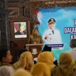 Sekda Purbalingga, Herni Sulasti, saat membuka Rapat Koordinasi Lintas Sektor Penguatan DTSEN Kabupaten Purbalingga Tahun 2026 di Pendopo Dipokusumo, Selasa (19/5/26). (Foto: Humas Pemkab Purbalingga)