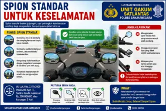 Leaflet edukasi penggunaan spion untuk ranmor. (Foto: Unit Gakum Satlantas Res Banjarnegara)