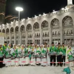 Para jemaah haji asal Cilacap saat beribadah di Makkah usai menyelesaikan rangkaian puncak ibadah. (Kemenhaj Cilacap).