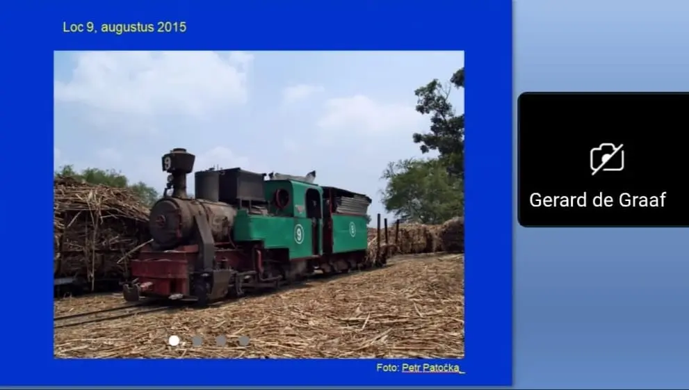 Lokomotif bersejarah dari Pabrik gula Klampok Banjarnegara yang sedang direstorasi di Belanda, Minggu 21 Juni 2026. (Foto: dok Webinar KSPI)